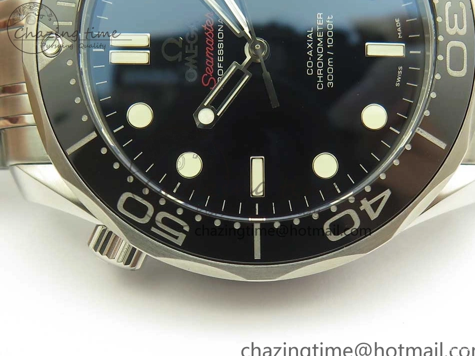 0120 WaterResistant Seamaster 300M SS MKS V3 1:1 Best Edition Black Dial Black Ceramic Bezel on SS Bracelet A 7981